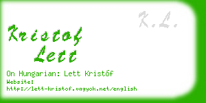 kristof lett business card